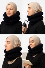 جهاز شد وسحب الرقبة القابل للنفخ – 3 طبقات مع 3 أنابيب | مساج وتراكشن هوائي لتخفيف آلام الرقبة